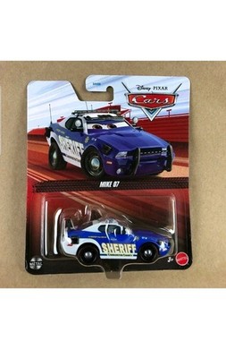 Disney Pixar Cars Mike 07 Sheriff Car Blue 1:55 Scale Metal Diecast Car