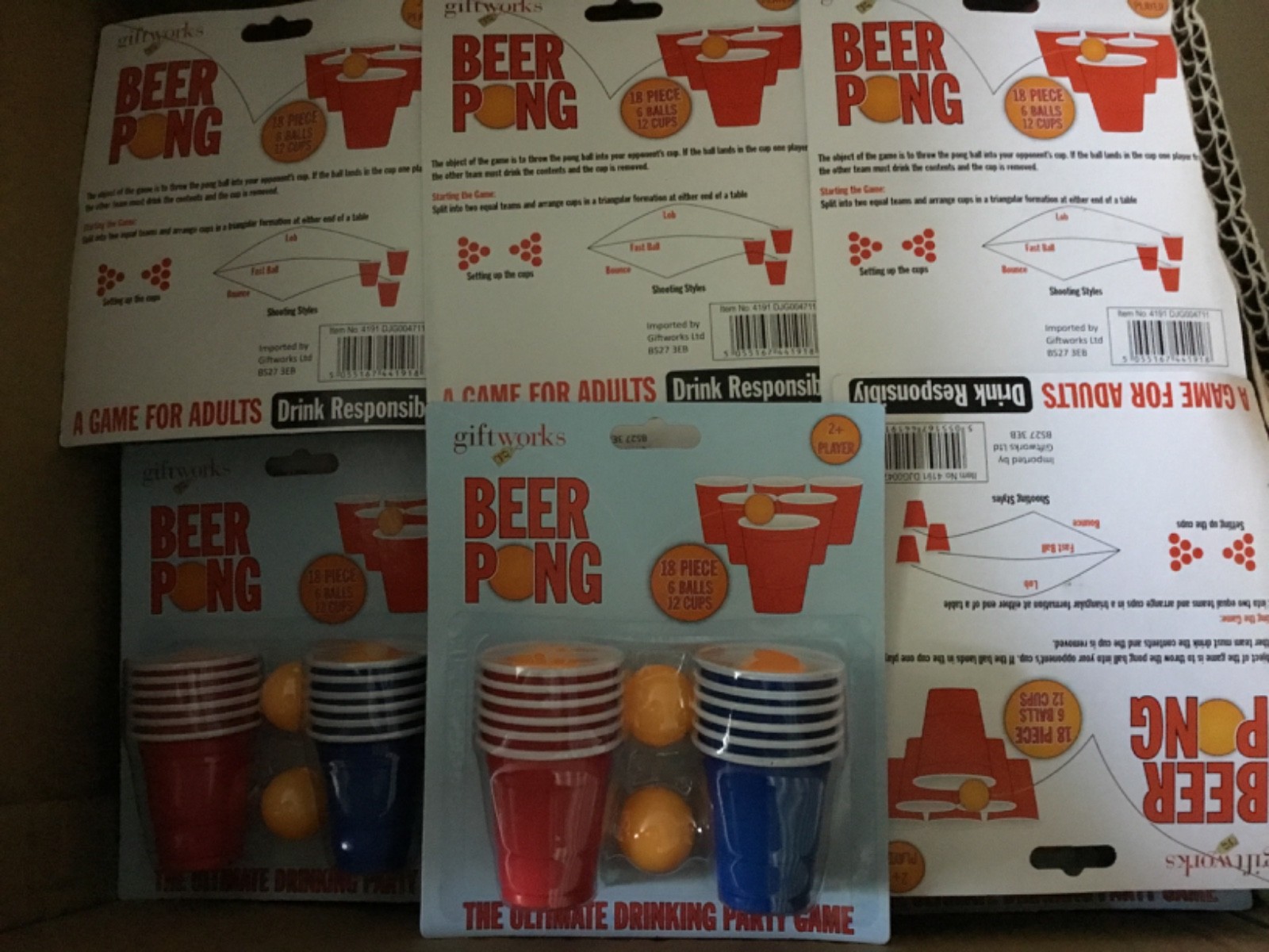 20 x  Beer Pong Game Sets with each having 18 x pces 12 cups & 6 balls
