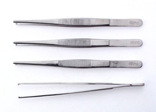 Lot of 4 / Centurion Dissecting Tissue Thumb Forceps Tweezers 6" 1 x 2 Rat Tooth