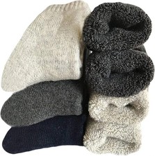 Mens Heavy Thick Wool Socks - Soft Warm Comfort One Size C1-Super Thick 3Pack