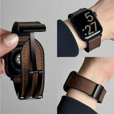 Leather Strap for Apple Watch Ultra 10 9 8 7 SE Band 49mm 45mm 41mm Men Women