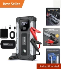 5000A Car Jump Starter with 400-Lumen LED, Portable Power Bank for All Vehicles