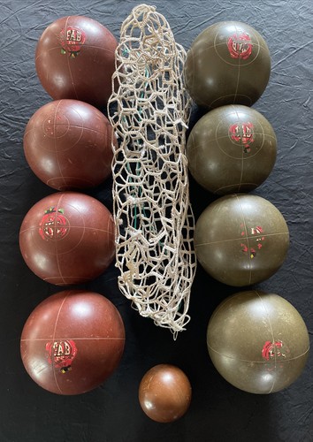Vintage Fabra Bocce Ball Set Original Italy (8) Balls & (1) Pallino | FREE S&H
