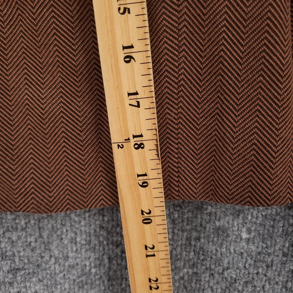 NUEVO Blazer Jones New York Mujer 10 Marrón Elastizado Chevron Chaqueta Cuello en V Forrado Foto 3 de 4