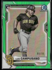 2021 Bowman Chrome #37 Luis Campusano Green Refractor Rookie /99