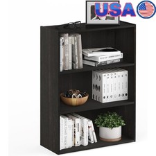 Wide Open Design Bookshelf Durable Engineered Wood Storage Organizer Home Office