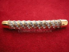 Broche Vintage SPHINX Étui style Katana Japon Samouraï – Bijou Doré Cristal