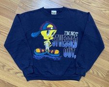 Vintage 90s Tweety Looney Tunes Sweatshirt Small Skater Crewneck Cartoon Hip Hop