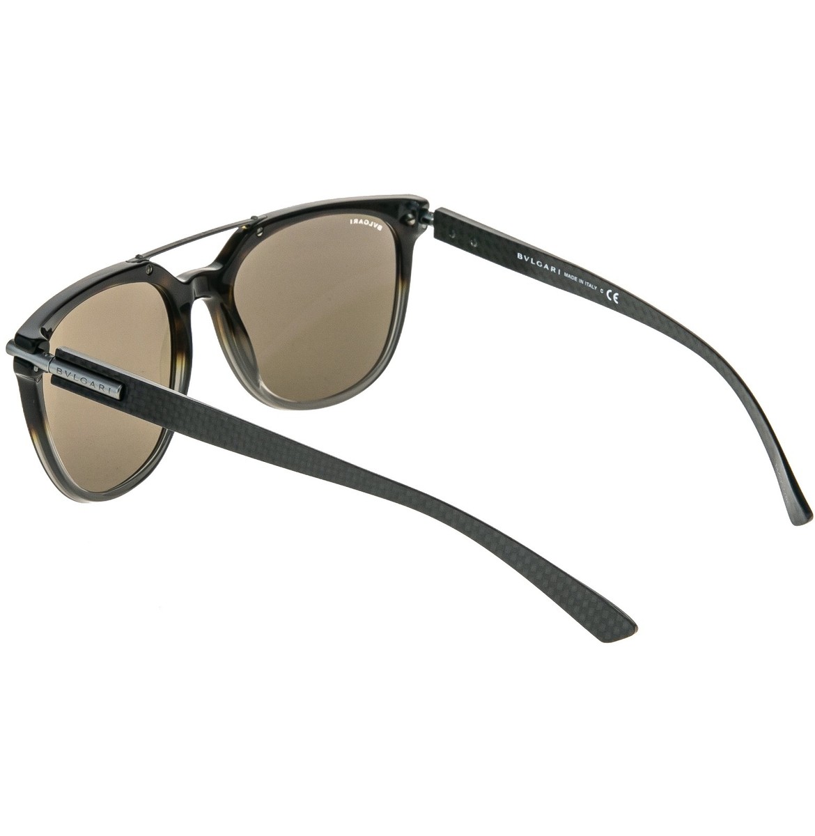 BVLGARI BV7035 7035 Brown Black Carbon Sport Unisex Mirrored Pilot