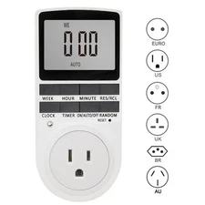 Digital 7-Day Outlet Timer with Countdown - Programmable Multifunctional