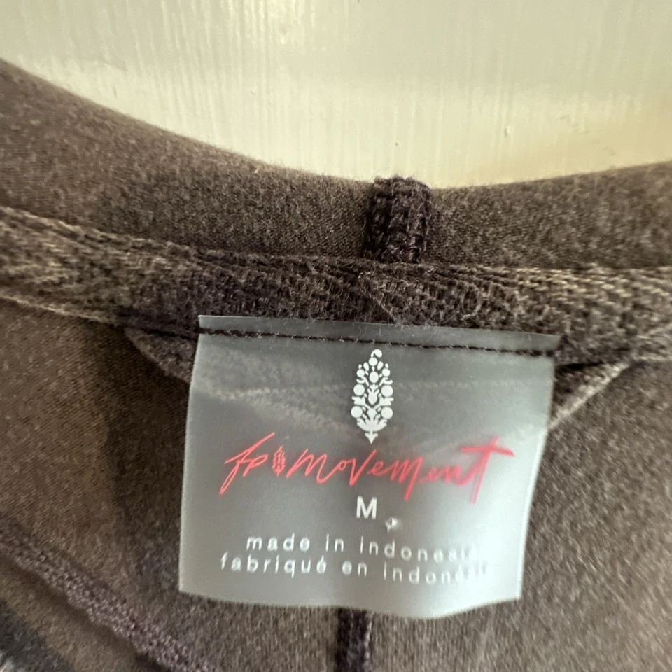 Free People Movement Jumper Romper Brown Pockets Oversized Medium Loungewear - Image 2 of 4