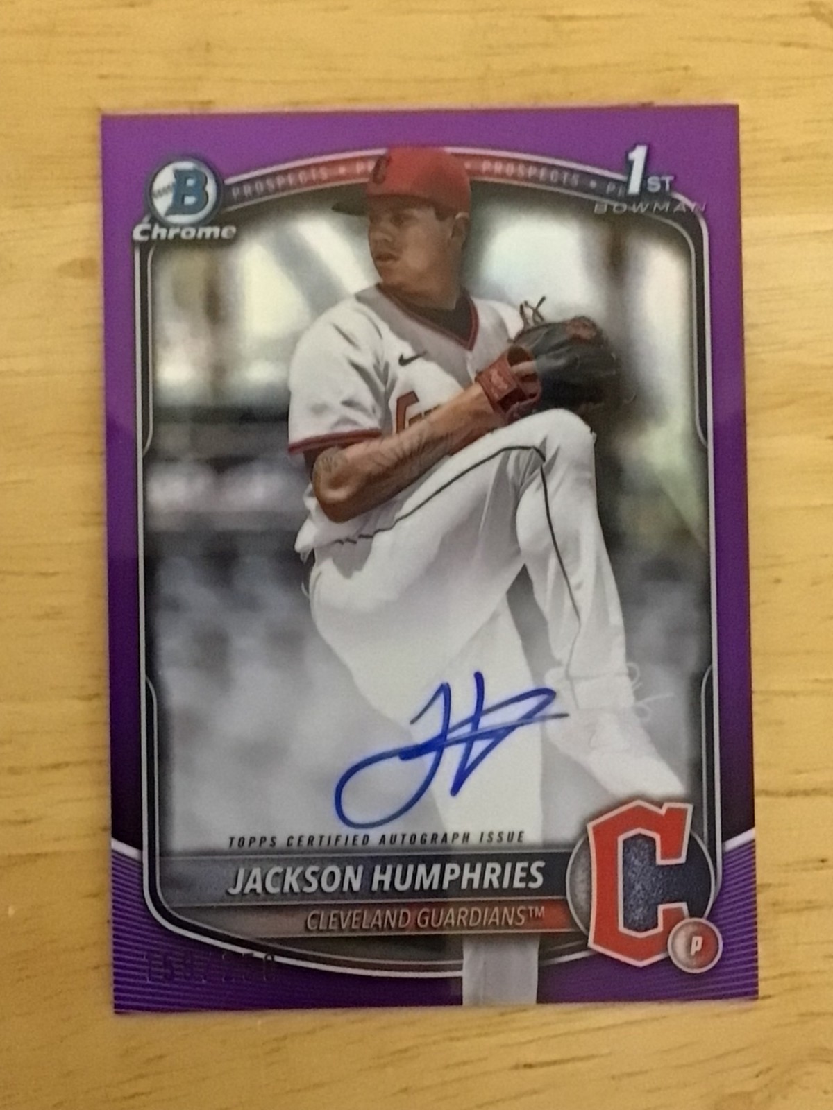 2025 Bowman Chrome Autographs Jackson Humphries #CPA-JHU Purple Refractor /250