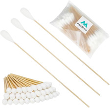 AkoSlale Large Q Tips Dog Ears, 100pcs, 7-Inch Bamboo Cotton Swabs,Extra Long