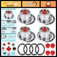 4 Pcs Aluminum Trailer Hub Caps With Rubber Plugs Gaskets - Replace 343-4009 4 Pcs Aluminum Trailer Hub Caps With Rubber Plugs Gaskets - Replace 343-4009