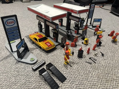Playmobil Esso Gas Station -Vintage -Incomplete