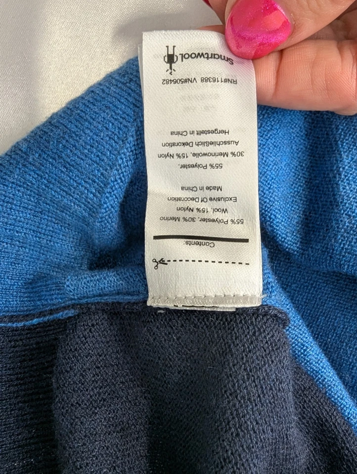 Smartwool Sparwood Mountain Crew Sweater Long Sleeves Merino Wool Blue Sz XL - Image 4 of 4