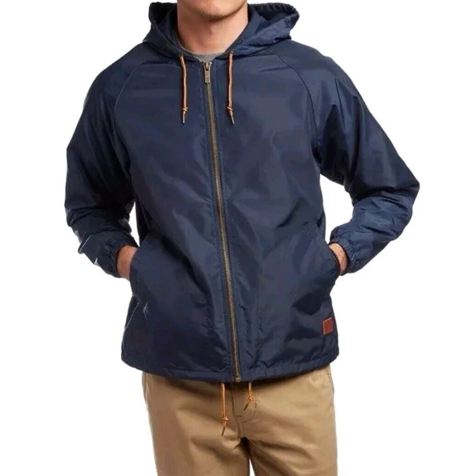 Chaqueta Brixton Para Hombre XL Claxton Alton Negra Con Capucha Cremallera Completa Forrada Cortavientos Foto 2 de 4