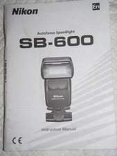 ORIGINAL NIKON INSTRUCTION MANUAL FOR NIKON SB-600 AUTOFOCUS SPEEDLIGHT FLASH