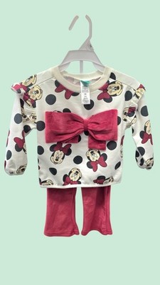 Disney Baby Minnie Mouse Girls 2pc Sweatshirt Pants Set 12M Long Sleeve
