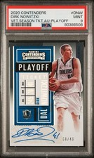 Dirk Nowitzki 2020-21 Contenders Veteran Season Ticket Playoff Auto /49 PSA 9