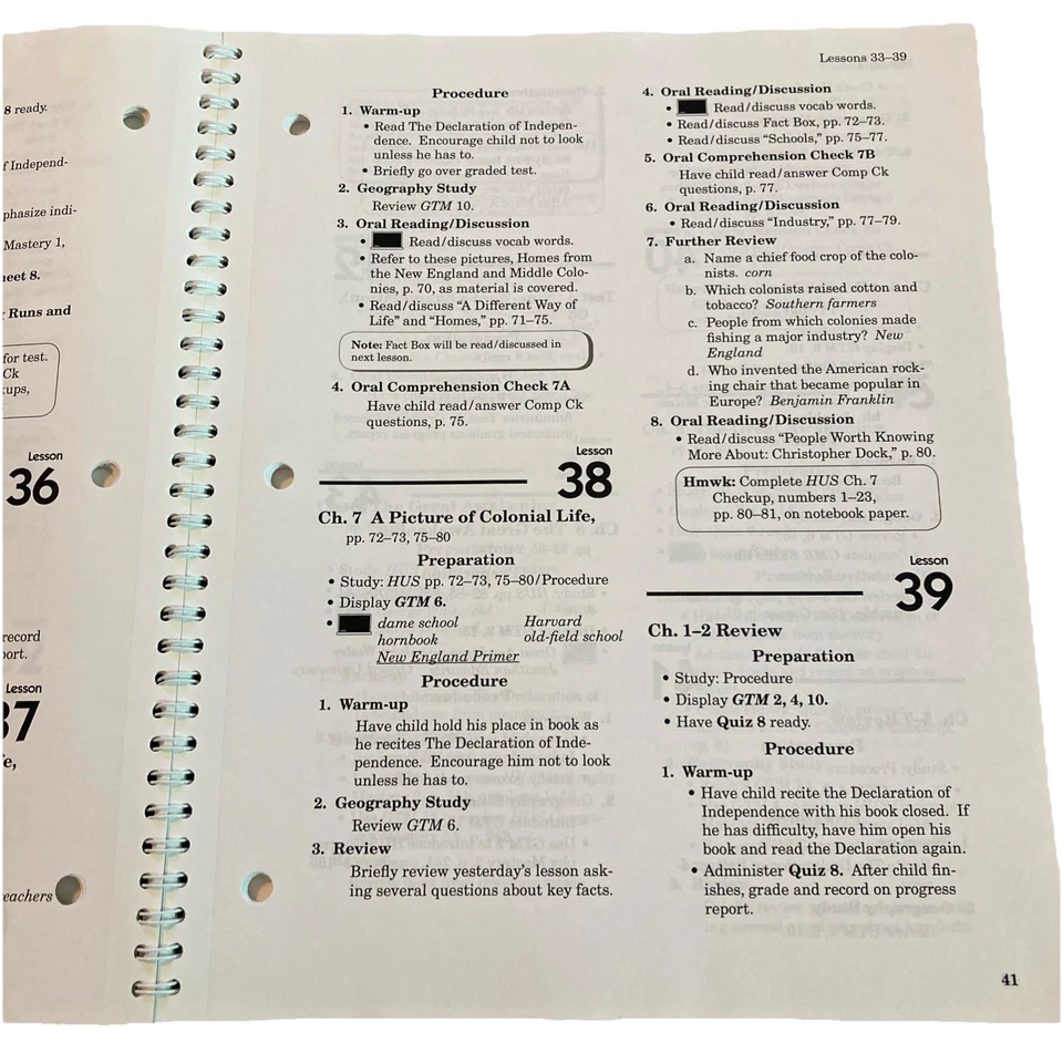 Abeka 4th Grade History Lesson Plans, Quizzes, Tests, and Text Answer Key USA - Image 4 of 4