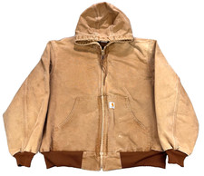 Carhartt J131 BRN Jacket Men 2XL Duck Canvas Brown Lined Made in USA VTG