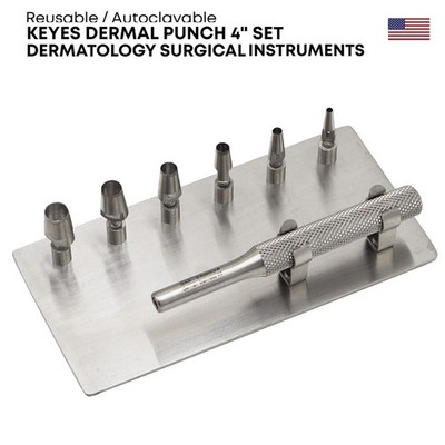 Keyes Dermal Punch 4'' Set Stainless Steel Dermatology Surgical Instruments