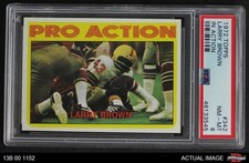 1972 Topps #342 Larry Brown     Pro Action Redskins TCU PSA 8 - NM/MT