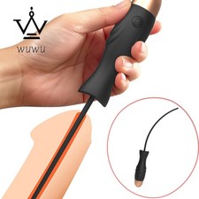 Silicone Men Electric E-stim Stretcher Urethral Sounding Rod Penis Plug Dilator