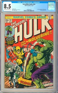 Incredible Hulk #181 High Grade 1st Full App. Wolverine Marvel 1974 CGC 8.5
