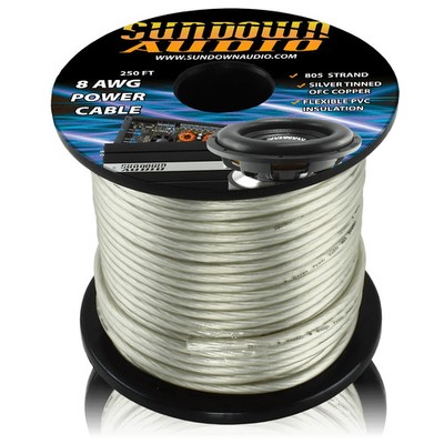 Sundown Audio 8 Gauge 250' Tinned OFC Oxygen Free Copper Power Cable