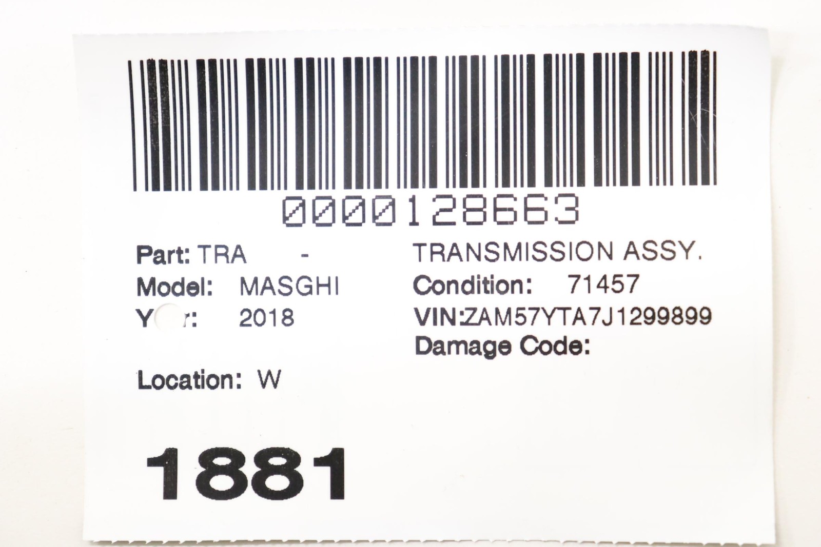 2014 - 2024 MASERATI GHIBLI AWD 3.0L ZF 8HP70 AUTO TRANSMISSION ASSEMBLY 71K OEM