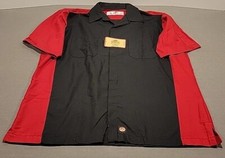 NWT Red Kap Men's XL Short Sleeve Two-Tone Red/Black Crew Technician Shirt