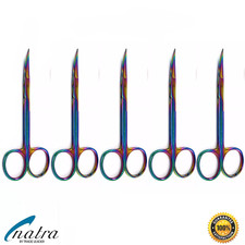 5X Scissors Curved Micro-Notched Tip Thread Scissors 12 Cm Stainless Steel