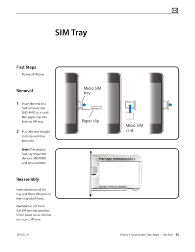 Apple iPhone 4 Guide Technicien Manuel d'entretien - Photo 5 sur 12
