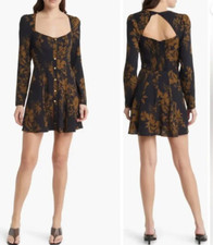 REFORMATION INDRIA CUTOUT FLORAL PRINT CREPE MINI DRESS sz 4