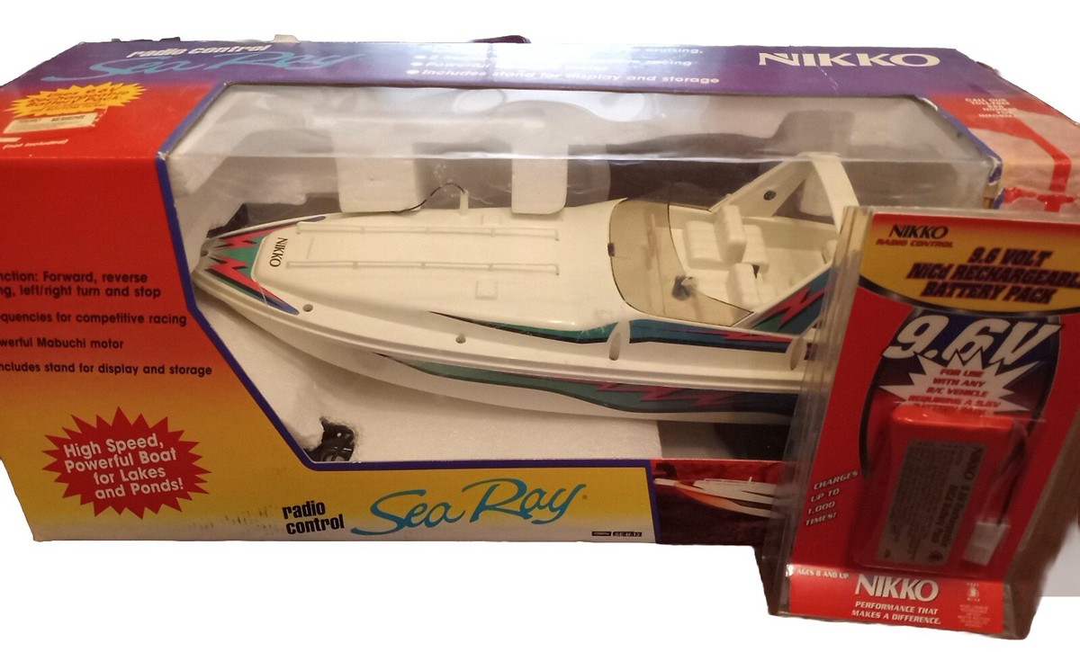 Radio Nikko Sea Ray Vintage Nikko White Sea Ray RC Boat 20 W