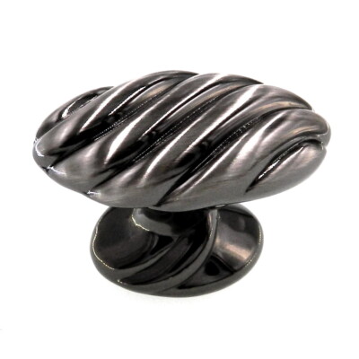 Amerock Expressions Pewter 1 1/2'' Oval Cabinet Knob Pull BP1474-PWT