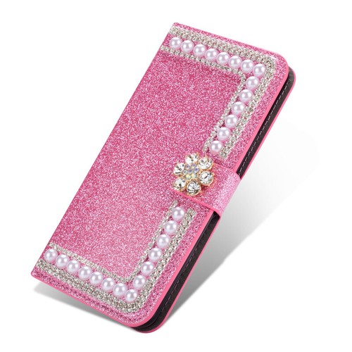 Funda tipo billetera con diamantes pera brillante cubierta abatible para iPhone 16e/15/14/13/12/11 SE 8 - Imagen 18 de 23