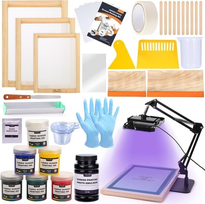 54-Piece Screen Printing Kit with 50W UV Exposure Light - Ultimate DIY Solution