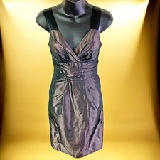 BANANA REPUBLIC Iridescent Eggplant Taffeta Cocktail Dress Womens Size 2P