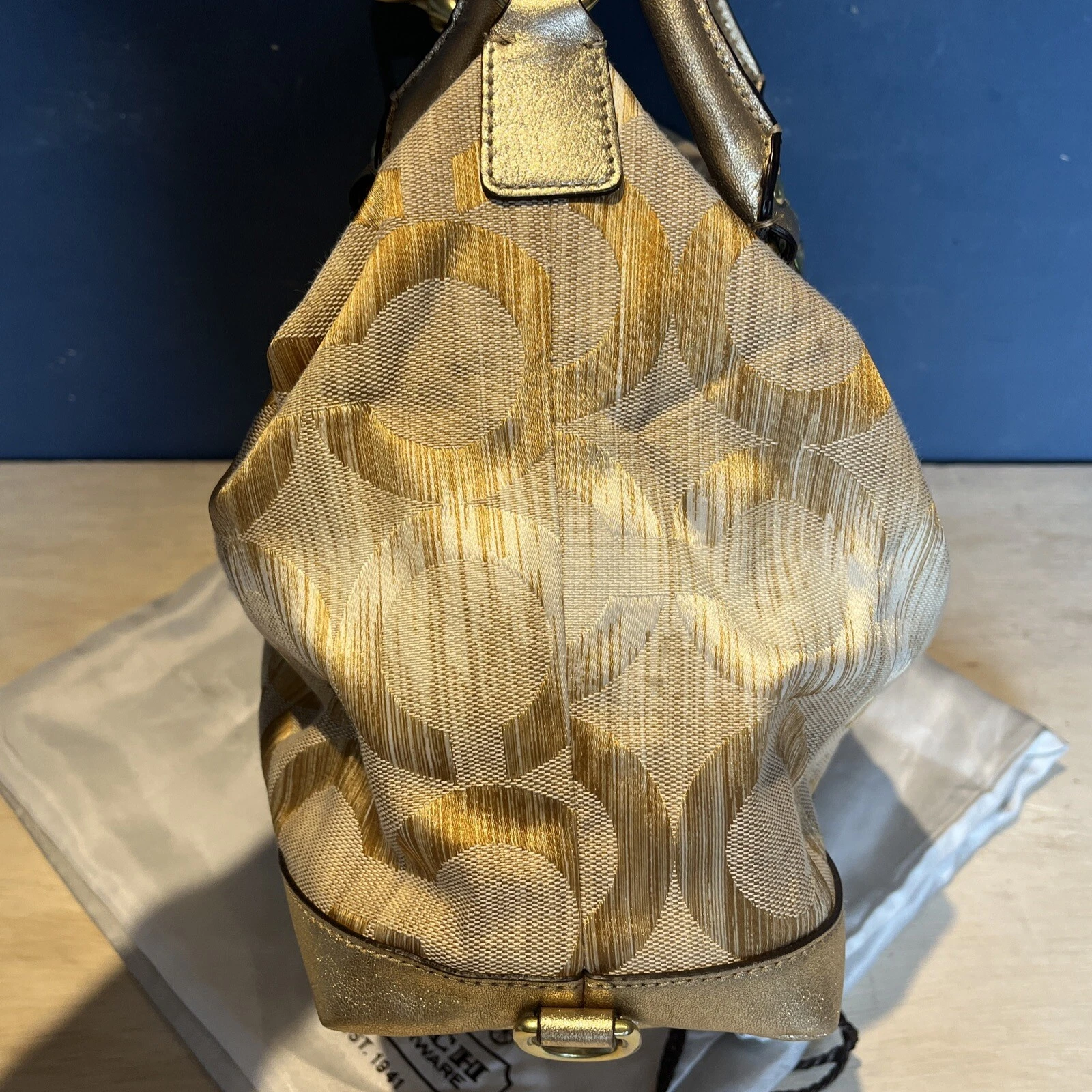 Borsa a tracolla Coach borsa tote hobo pelle Madison Sabrina oro 13585 nuova con etichette nuova