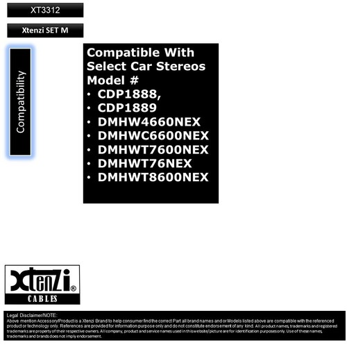 Xtenzi Cable Set GPS MIC RCA Wire Harness for Pioneer DMH-W7600NEX DMH-WT7600NEX - Picture 3 of 9