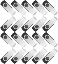 Black 20pcs 32GB USB2.0 Metal Swivel USB Flash Drive Memory Stick Thumb PenDrive