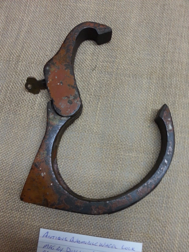 Antique 1913 Disclock Model T Tire Lock with Original Key Works Well - Picture 12 of 12