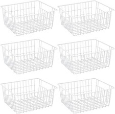 6 Set Wire Storage Baskets, Large Farmhouse Metal Freezer Basket Storage Organiz