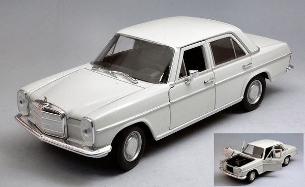 Welly 1/24 Mercedes 220 W115 Weiss Modellbau Statisches Modell Diecast-image