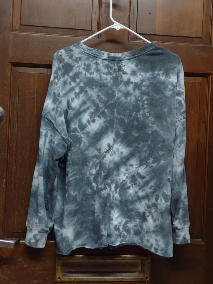 Green Tea Blue Tie Dye Long Sleeve Shirt Top Women's Size L Large - Image 2 of 3