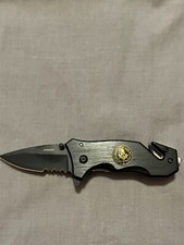 Free Mason Black Fold Pocket Knife Spring Assist Masonic Square Compass NEW 