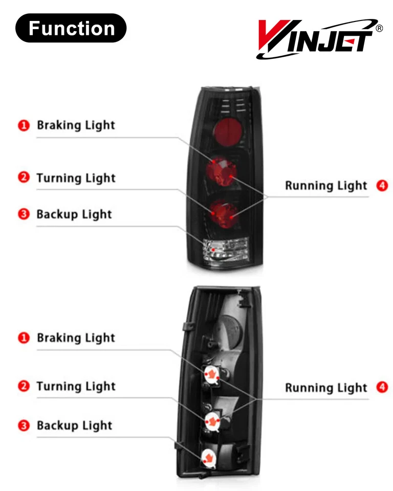 Luces traseras de freno Black Smoke para Chevy GMC C/K 1500 2500 3500 1988-1998 Foto 2 de 4